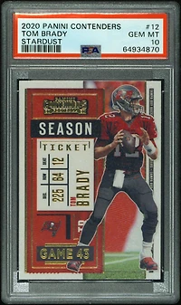 2020 Panini Contenders 12 Tom Brady Stardust PSA 10