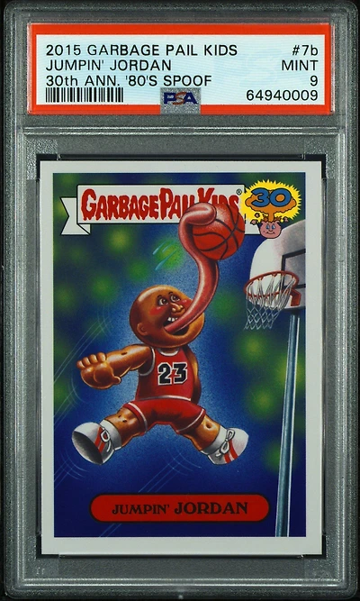 2015 Topps Garbage Pail Kids 30th Anniversary '80's Spoof 7b Jumpin' Jordan PSA 9