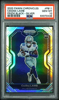 2020 Panini Chronicles Prizm Black Pb11 Ceedee Lamb Silver PSA 10