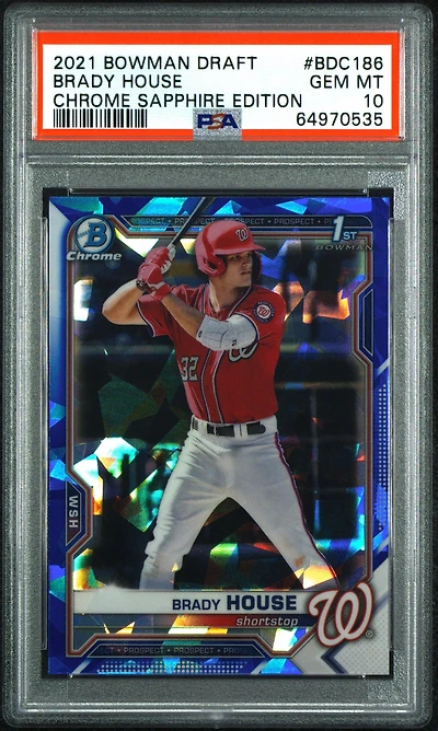 2021 Bowman Draft Chrome Sapphire Edition Bdc186 Brady House PSA 10