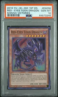 2016 Yu-gi-oh! Shvi-shining Victories En036 Red-eyes Toon Dragon 1st Edition PSA 10