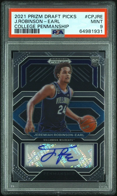 2021 Panini Prizm Draft Picks College Penmanship Cpjre Jeremiah Robinson-earl PSA 9