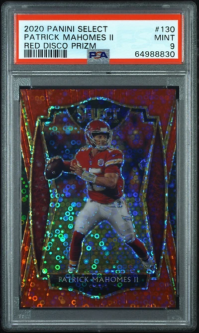 2020 Panini Select 130 Patrick Mahomes Ii Red Disco Prizm PSA 9