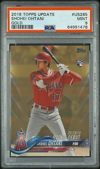 2018 Topps Update Us285 Shohei Ohtani Gold PSA 9