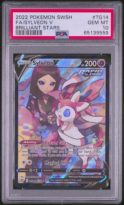2022 Pokemon Sword & Shield Brilliant Stars Tg14 Fa/sylveon V PSA