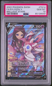 2022 Pokemon Sword & Shield Brilliant Stars Tg14 Fa/sylveon V PSA