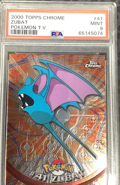 2000 Topps Chrome Pokemon T.v. 41 Zubat PSA 9