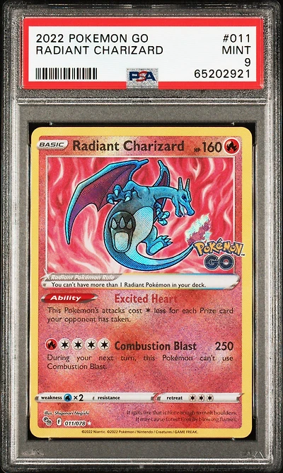 2022 Pokemon Go 011 Radiant Charizard PSA