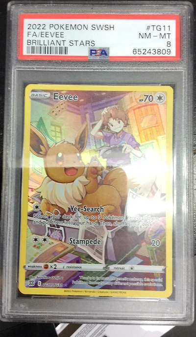 2022 Pokemon Sword & Shield Brilliant Stars Tg11 Full Art/eevee PSA