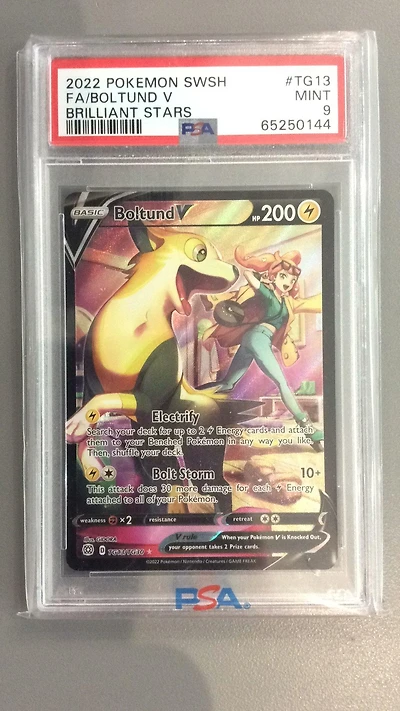 2022 Pokemon Sword & Shield Brilliant Stars Tg13 Fa/boltund V PSA 9