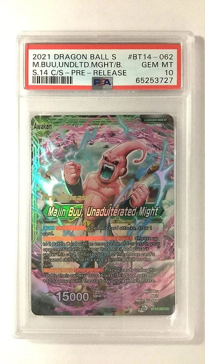 2021 Dragon Ball Super Card Game Series 14 Cross Spirits Bt14-062 M.buu,undltd.mght/b. PSA 10
