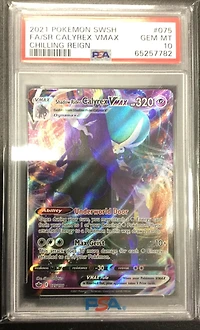 2021 Pokemon Sword & Shield Chilling Reign 075 Full Art/shadow Rider Calyrex Vmax PSA 10