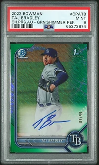 2022 Bowman Chrome Prospect Autographs Cpatb Taj Bradley PSA