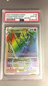 2022 Pokemon Sword & Shield Astral Radiance 196 Full Art/kleavor Vstar Secret PSA 10