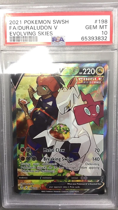 2021 Pokemon Sword & Shield Evolving Skies 198 Full Art/duraludon V PSA