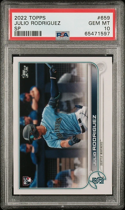 2022 Topps 659 Julio Rodriguez Series 2-sp PSA