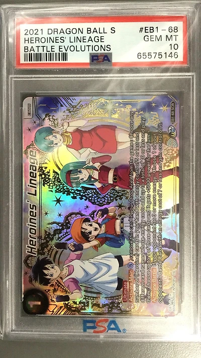 2021 Dragon Ball Super Card Game Battle Evolutions Booster Eb1-68 Heroines' Lineage Secret Rare PSA 10