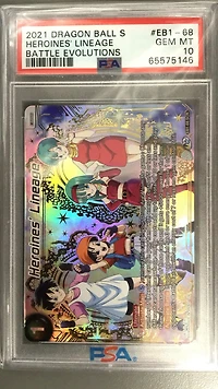 2021 Dragon Ball Super Card Game Battle Evolutions Booster Eb1-68 Heroines' Lineage Secret Rare PSA 10