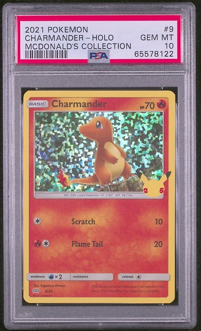 2021 Pokemon Mcdonald's Collection 9 Charmander-holo PSA 10