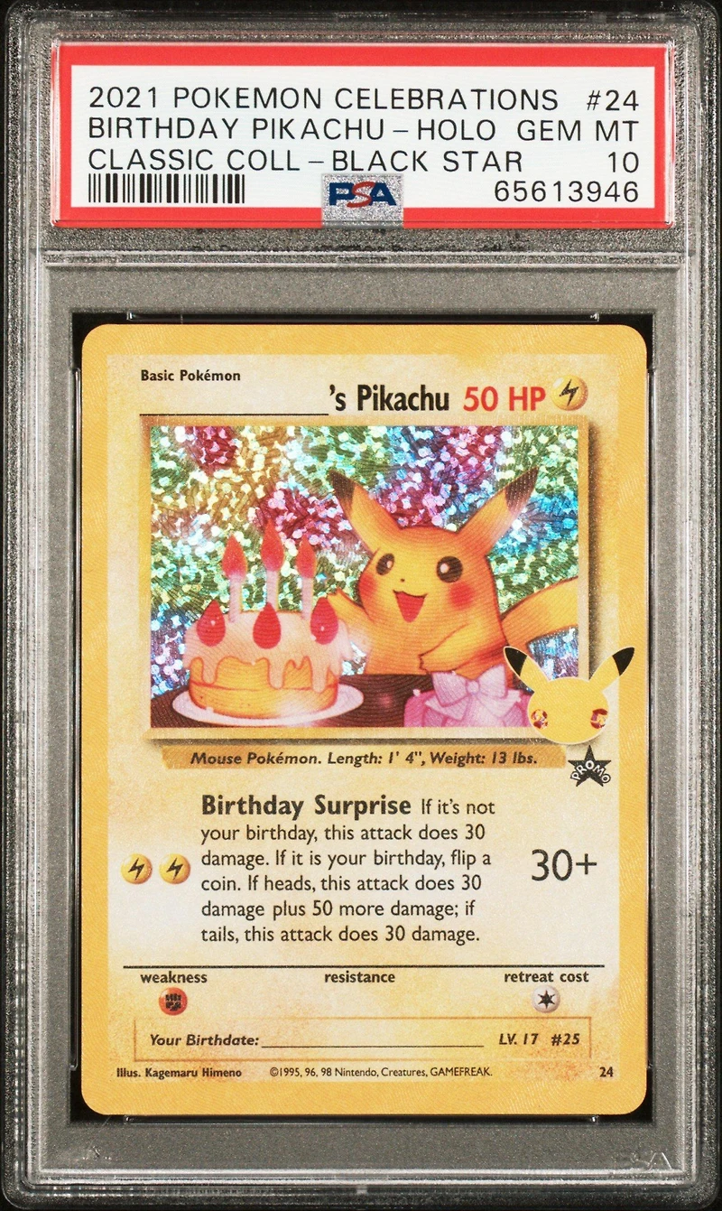 2021 Pokemon Celebrations Classic Collection 24 Birthday Pikachu PSA