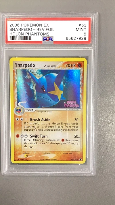 2006 Pokemon Ex Holon Phantoms 53 Sharpedo-reverse Foil PSA 9