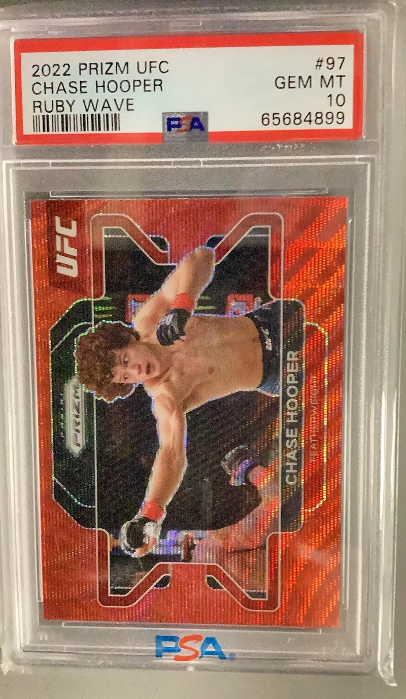 2022 Panini Prizm Ufc 97 Chase Hooper Ruby Wave PSA 10