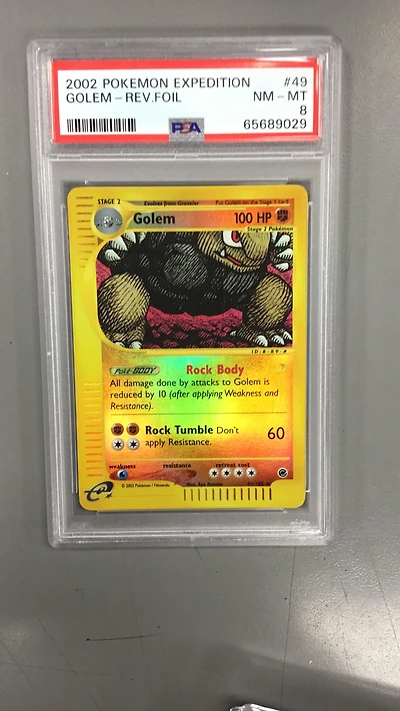2002 Pokemon Expedition 49 Golem-reverse Foil PSA 8