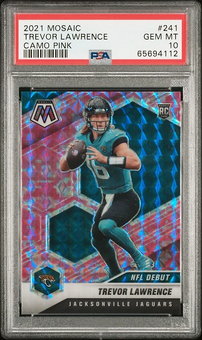 Panini Mosaic Trevor Lawrence Camo Pink PSA 10