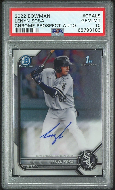 2022 Bowman Chrome Prospect Autographs Cpals Lenyn Sosa PSA 10