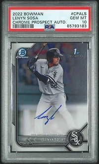 2022 Bowman Chrome Prospect Autographs Cpals Lenyn Sosa PSA 10