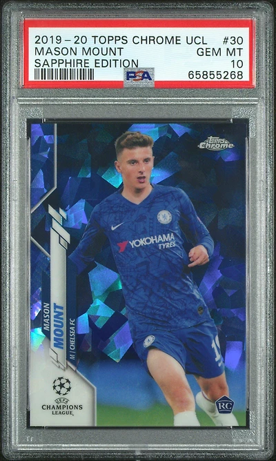 2019 Topps Chrome Uefa Champions League Sapphire Edition 30 Mason Mount PSA 10