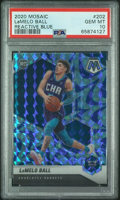 2020 Panini Mosaic 202 Lamelo Ball Reactive Blue PSA