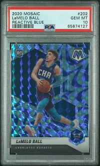 2020 Panini Mosaic 202 Lamelo Ball Reactive Blue PSA