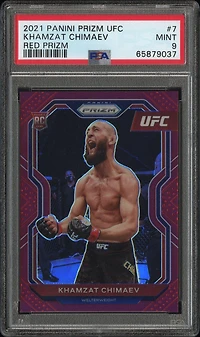 2021 Panini Prizm Ufc 7 Khamzat Chimaev Red Prizm PSA 9
