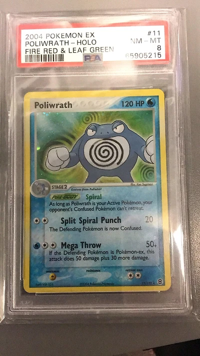 2004 Pokemon Ex Fire Red & Leaf Green 11 Poliwrath-holo PSA 8