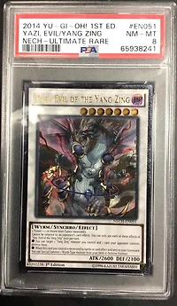 2014 Yu-gi-oh! Nech-the New Challengers En051 Yazi, Evil Of The Yang Zing 1st Edition-ultimate Rare PSA 8