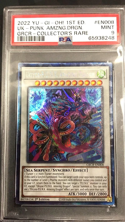 2022 Yu-gi-oh! The Grand Creators En008 Ukiyoe-p.u.n.k. Amazing Dragon 1st Edition-collector's Rare PSA 9