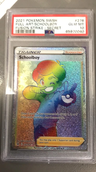 2021 Pokemon Sword & Shield Fusion Strike 276 Full Art/schoolboy Secret PSA