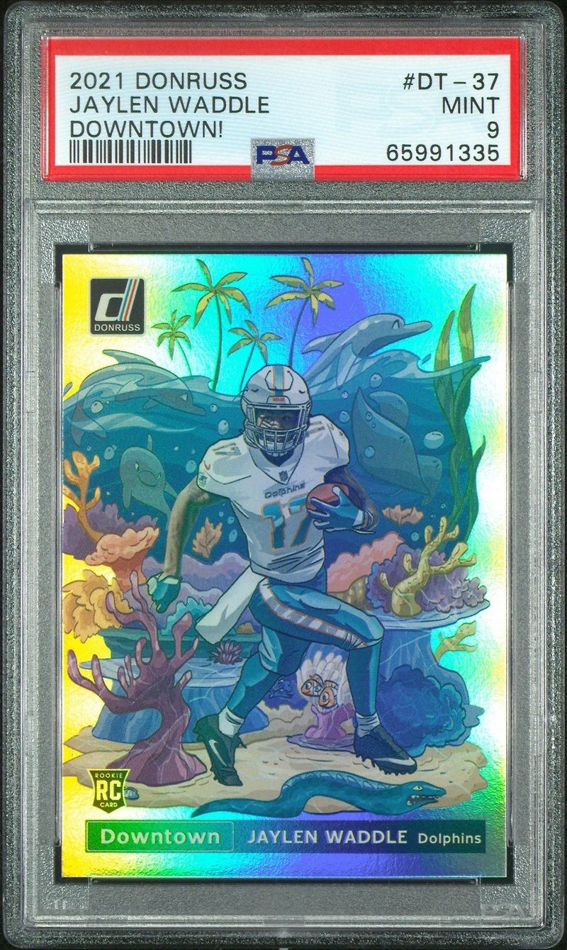2021 Panini Donruss Downtown Dt-37 Jaylen Waddle PSA 9