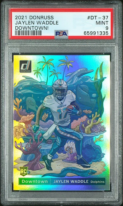 2021 Panini Donruss Downtown Dt-37 Jaylen Waddle PSA 9