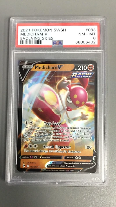 2021 Pokemon Sword & Shield Evolving Skies 083 Medicham V PSA
