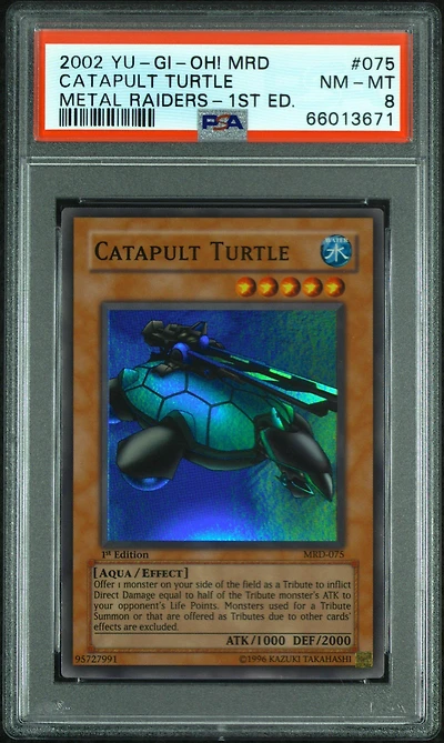 2002 Yu-gi-oh! Mrd-metal Raiders 075 Catapult Turtle 1st Edition PSA 8