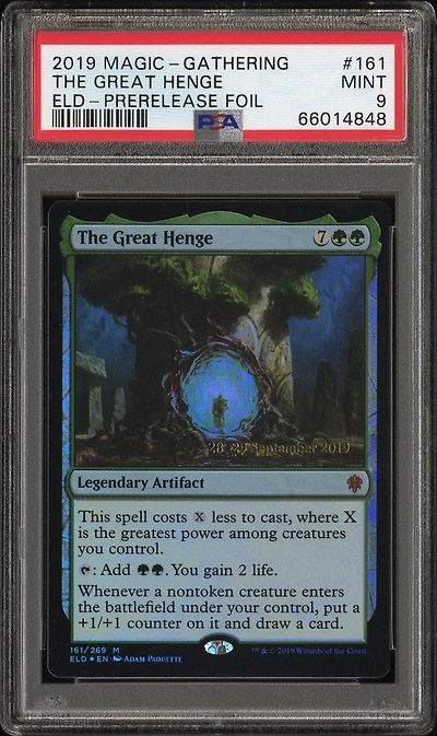 2019 Magic The Gathering Throne Of Eldraine 161 The Great Henge Prerelease Foil PSA 9