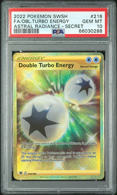 2022 Pokemon Sword & Shield Astral Radiance 216 Full Art/double Turbo Energy Secret PSA 10