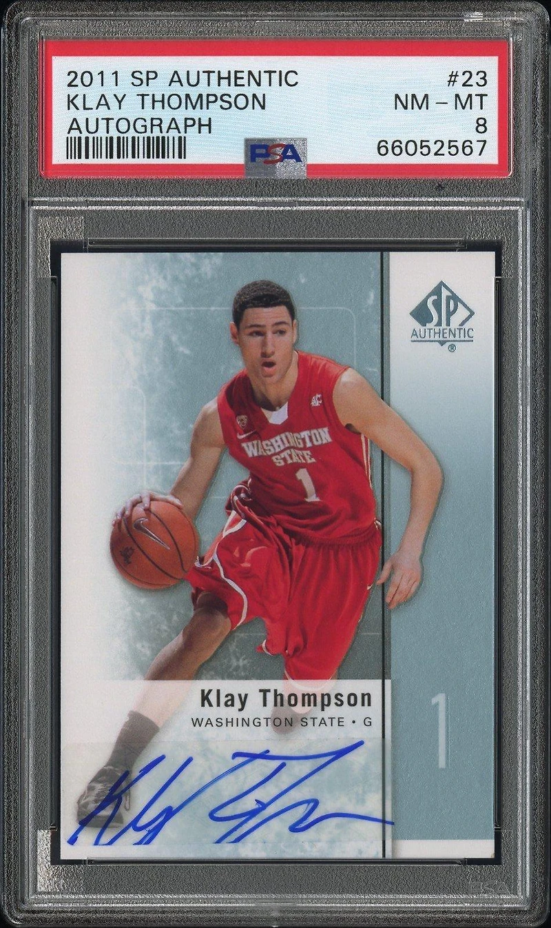 2011 Sp Authentic 23 Klay Thompson Autograph PSA 8