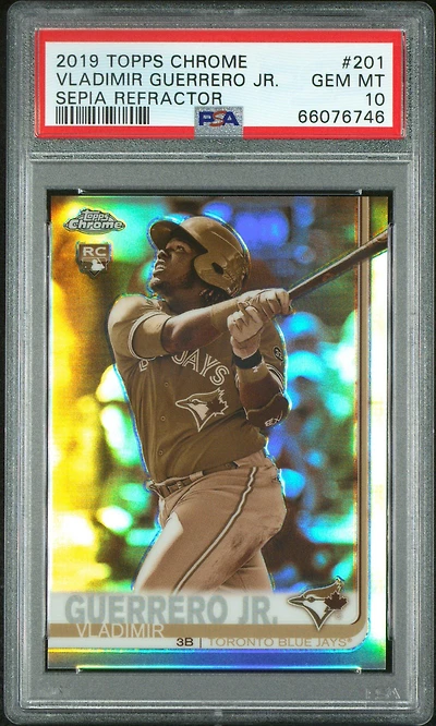 2019 Topps Chrome 201 Vladimir Guerrero Jr. Sepia Refractor PSA 10