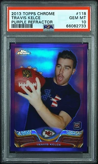 2013 Topps Chrome 118 Travis Kelce Purple Refractor PSA 10