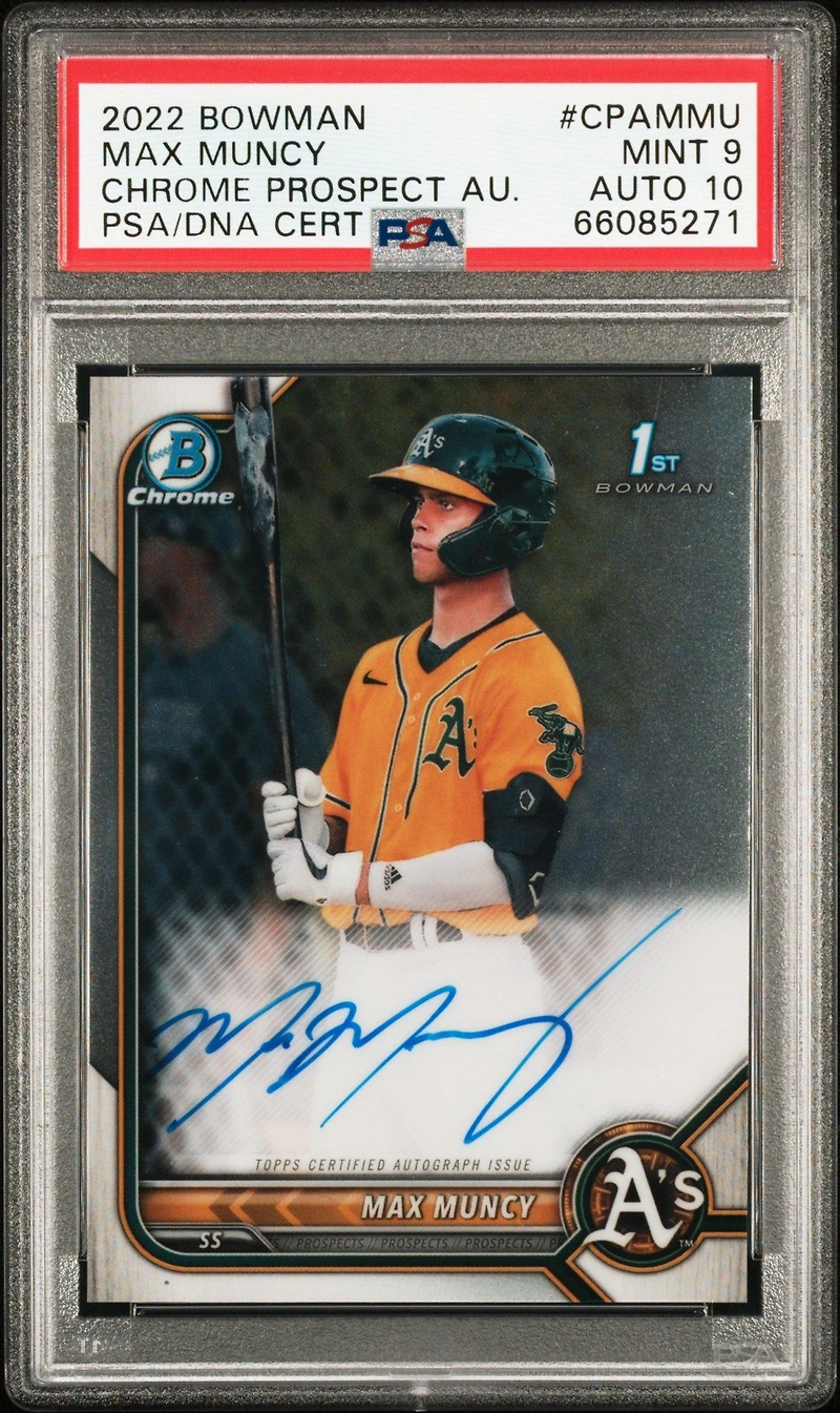 2022 Bowman Chrome Prospect Autographs Cpammu Max Muncy PSA