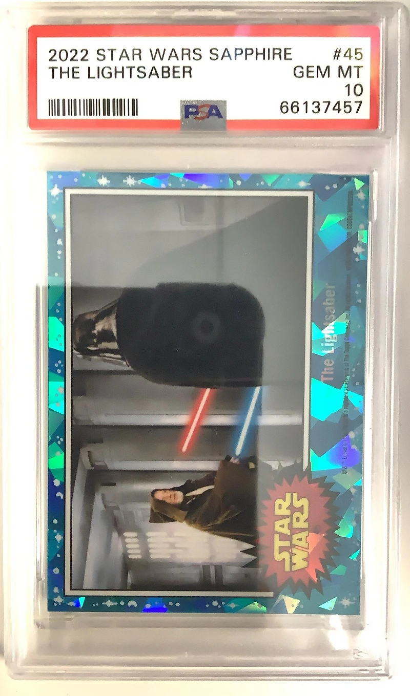 2022 Topps Chrome Sapphire Edition Star Wars 45 The Lightsaber PSA 10