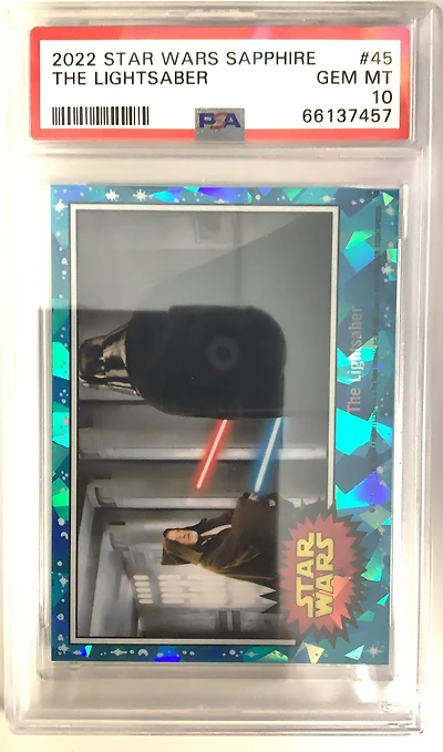2022 Topps Chrome Sapphire Edition Star Wars 45 The Lightsaber PSA 10